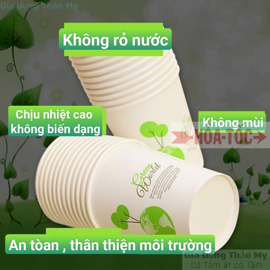 Cốc Giấy, Ly Giấy Dùng 1 Lần -250 ml - Bịch 50 Cái