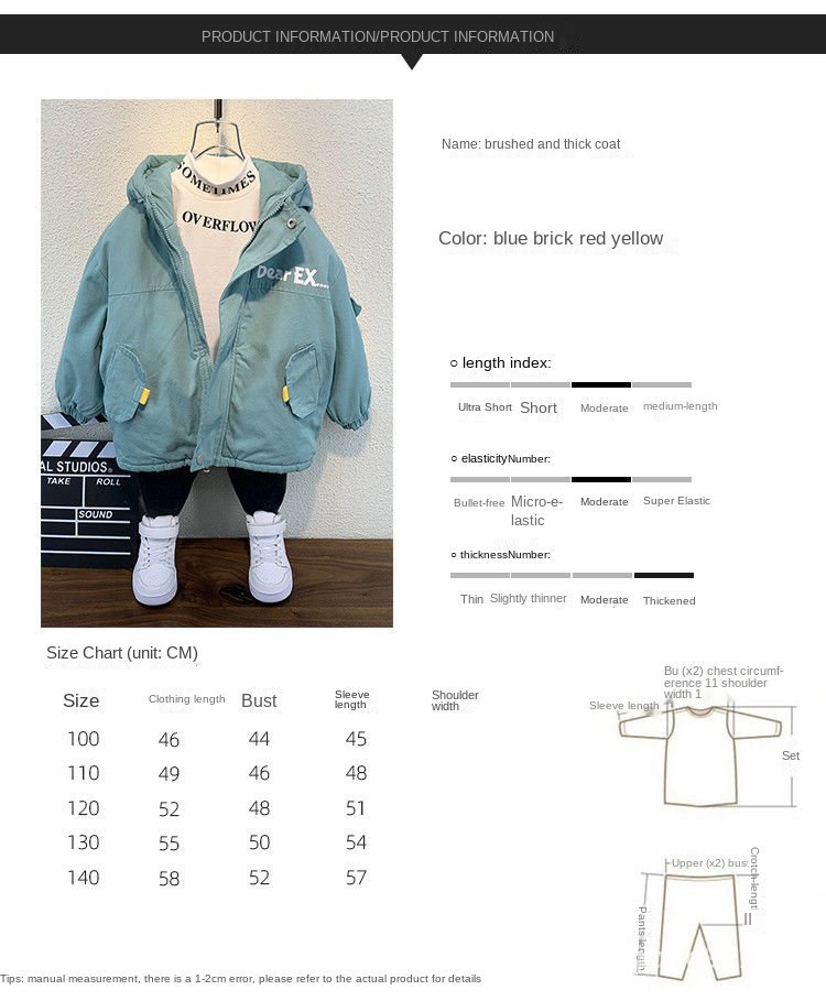 Cute Thick Warm Coat For Boys
