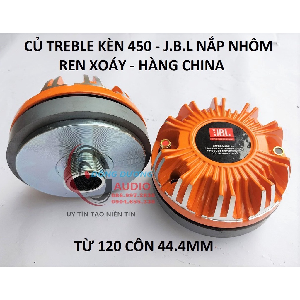 GIÁ 1 ĐOI CỦ KÈN KÈM 2 HỌNG 18X18 - TRÉP 450 JBL NHẮP NHÔM CAM - TẶNG TỤ 3,3MF
