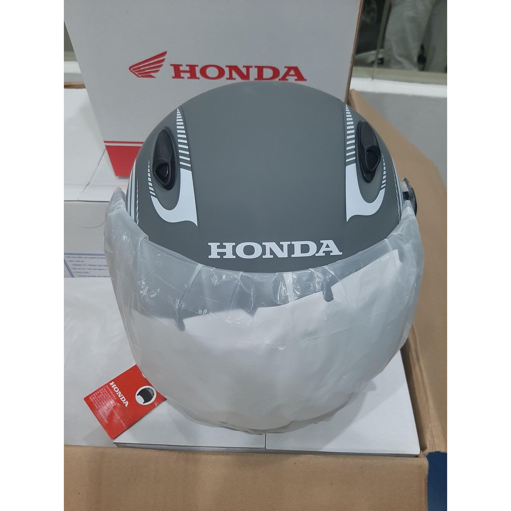 Mũ bảo hiểm 3/4 đầu Honda dáng thể thao - ĐEN-XANH-XÁM-Bạc mờ có kính CHÍNH HIỆU HONDA