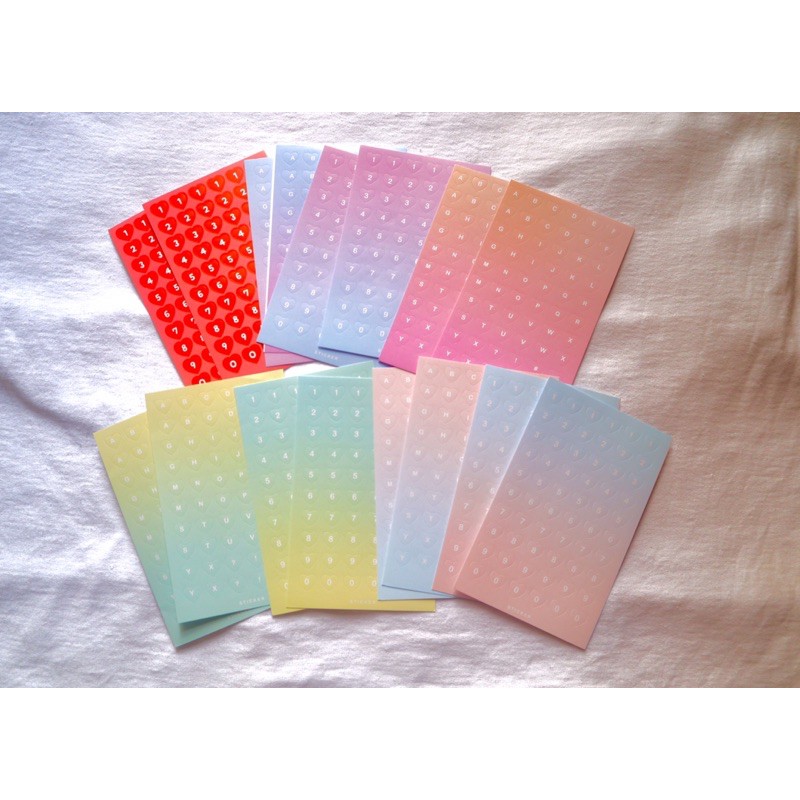 Set sticker chữ số màu C05