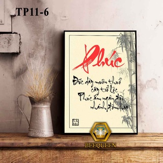 Tranh thư pháp chữ "Phúc" - đức dày muôn thuở cây trổ lộc, phúc ấm muôn đời nhánh đơm hoa | TP11