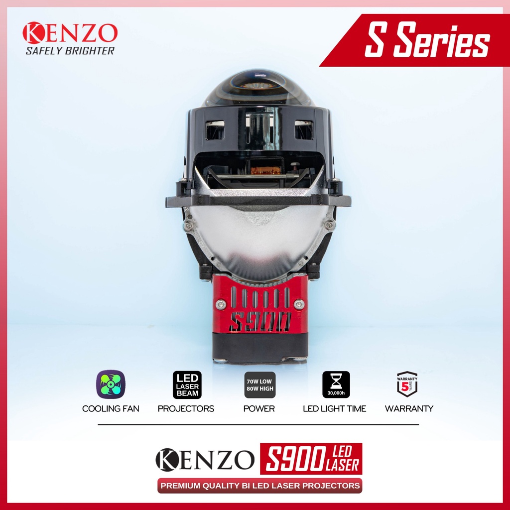 Bi-led laser Kenzo S900 80W - gương cầu led xe ô tô xe máy biled oto Xlight GTR Redpro Red pro magic titan gold platium