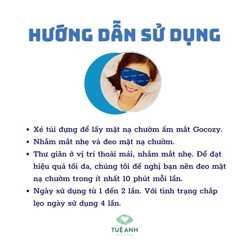 Chườm ấm mắt Gocozy- Hộp 10 miếng giúp thư giãn mắt, giảm mỏi mắt, chống khô mắt, tắc mi, chắp lẹo