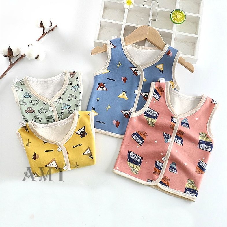 Áo gile nỉ bông cực đẹp cho bé trai và bé gái AM24