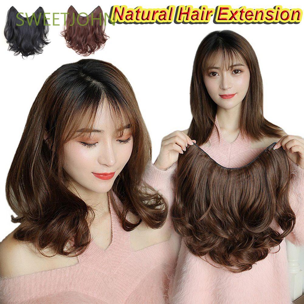 Tóc giả dài xoăn tự nhiên không đường may phong cách Hàn Quốc cho nữ