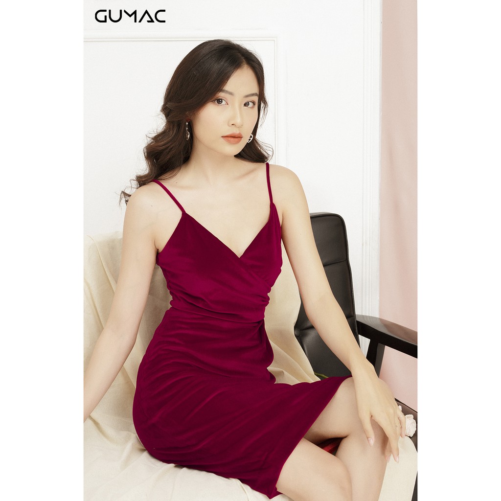 [Mã WABRGULUV giảm tới 100K đơn 249K] Đầm nữ body chéo ngực GUMAC MSV11915_DO | BigBuy360 - bigbuy360.vn
