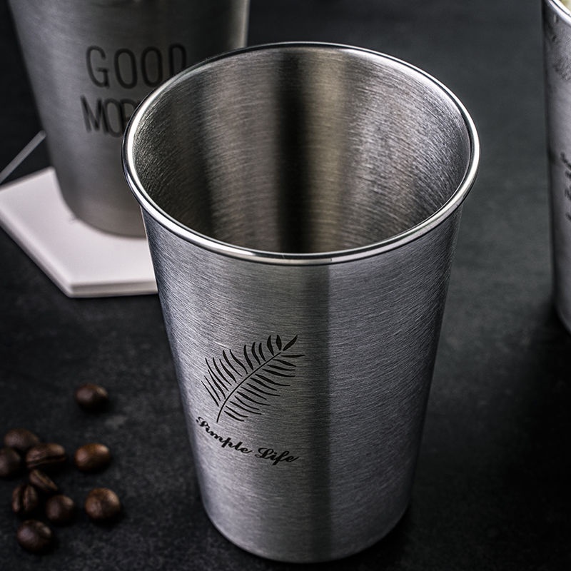 Cốc Uống Nước Bằng Thép Không Gỉ 304 Dung Tích 500ML