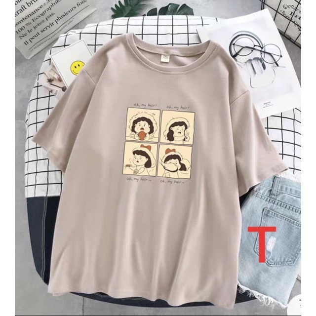 [FREESHIP ĐƠN TỪ 50K] Áo phông bốn ô vuông cô gái DTR0320