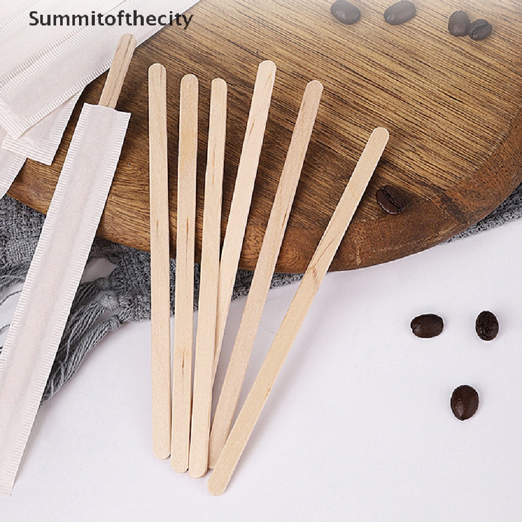 Set 100 Que Khuấy Trà / Cà Phê Bằng Gỗ Tự Nhiên Dùng Một Lần