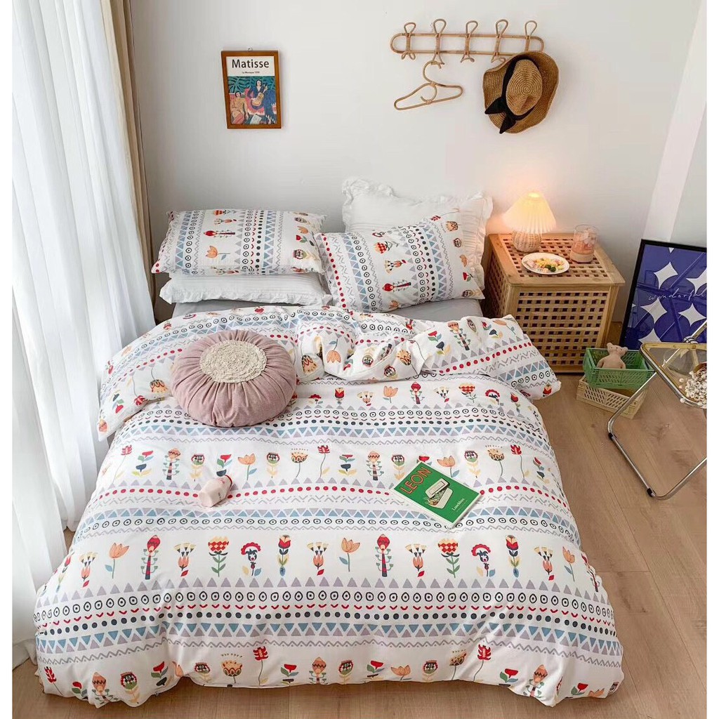 Bộ Chăn Ga Gối ❤️FREESHIP❤️ 100% Cotton Living bộ 4 món - drap giường cao cấp (nhắn shop để free bo chun) | BigBuy360 - bigbuy360.vn