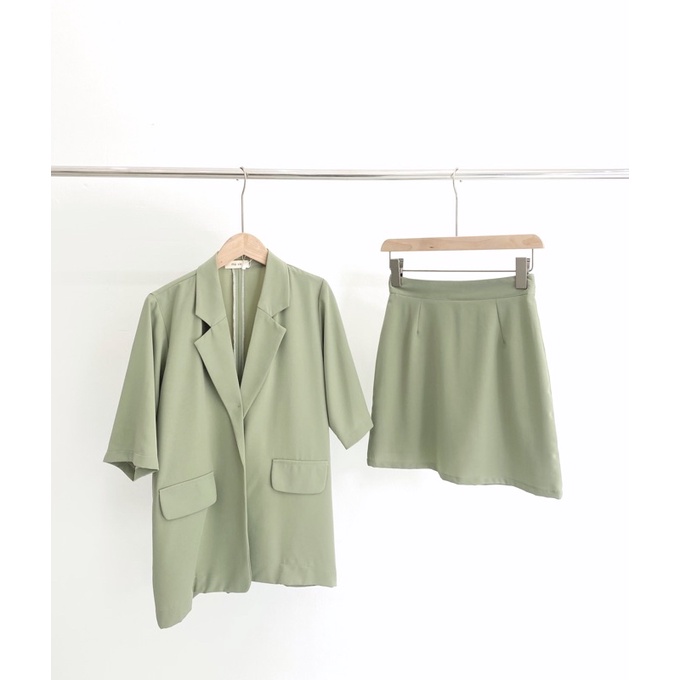 Set áo Blazer nữ ngắn tay+chân váy ngắn Ma Vie