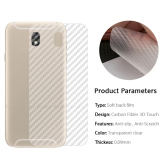 Bộ 3 miếng dán Carbon vân 3D mặt lưng J7pro,J7 pro