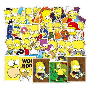 Bộ 50 Miếng Dán Hình Trang Trí Hoạ Tiết Simpson Chống Thấm Nước