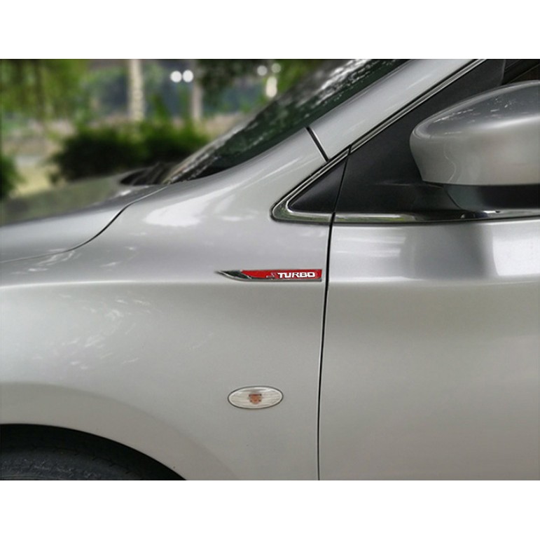 Bộ 2 mang cá kim loại dán xe ô tô MC018