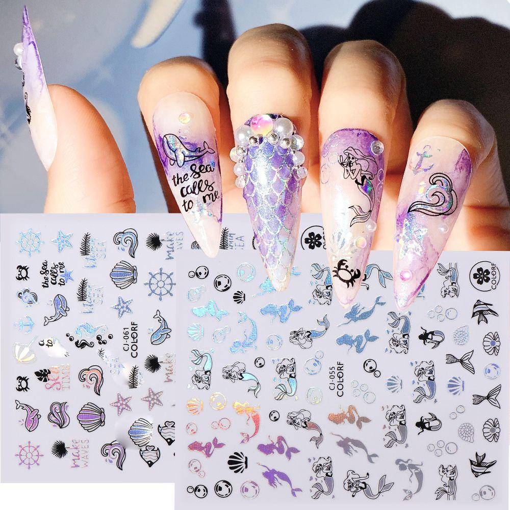 Sticker Dán Trang Trí Móng Tay Hình Cây Dừa Và Cây Dừa