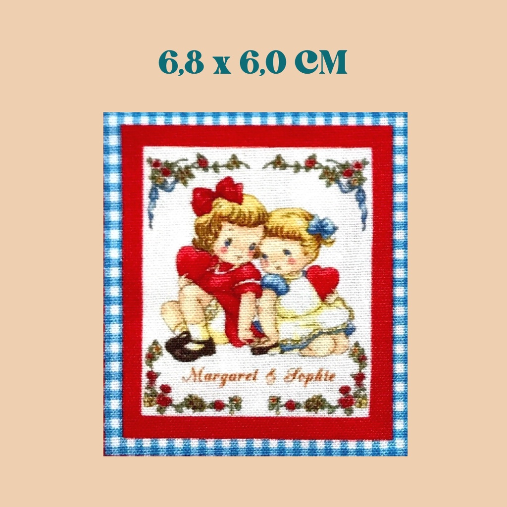 Sticker ủi nhiệt phong cách retro cổ điển Châu Âu, vải may vá, trang trí DIY, đồ handmade patchwork vintage