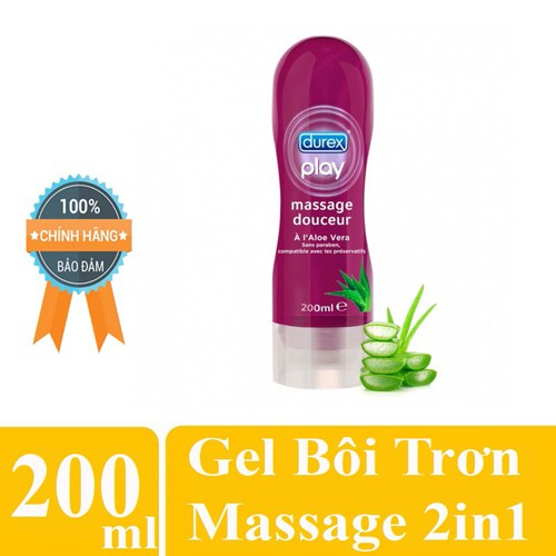 [ Cam kết chính Hãng ] Gel Bôi Trơn  Durex Play Massage 2 In 1 Hương Bạc Hà Lô Hội