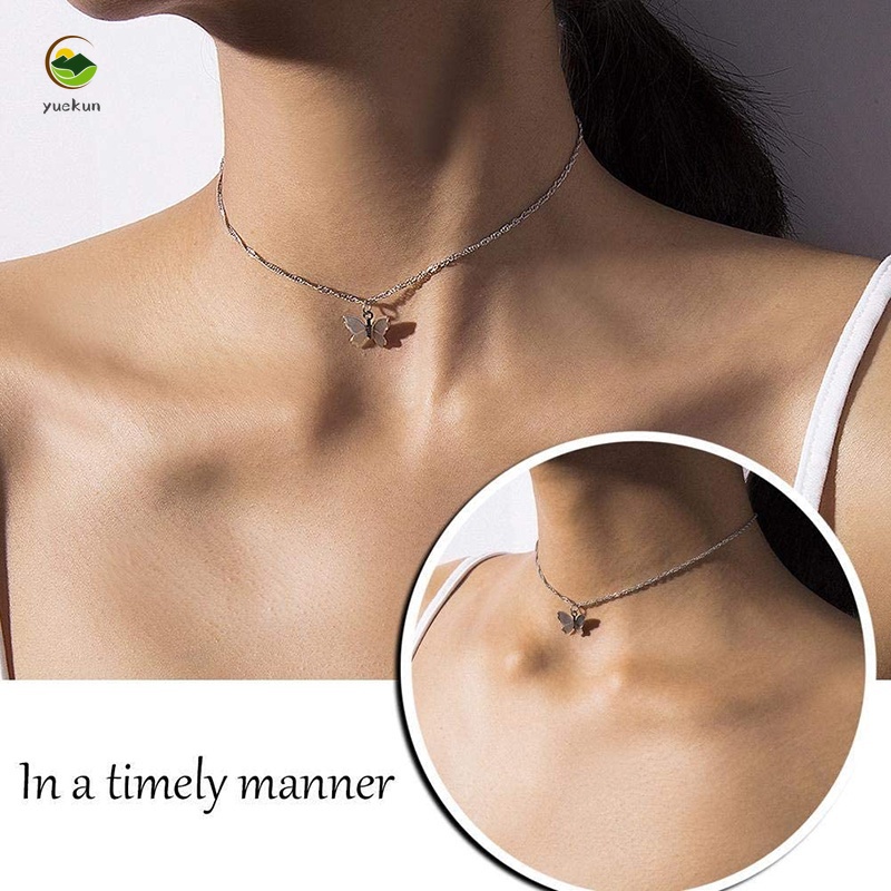 Vòng cổ Mạ Vàng Mặt Hình Bươm Bướm Phong Cách Cổ Điển