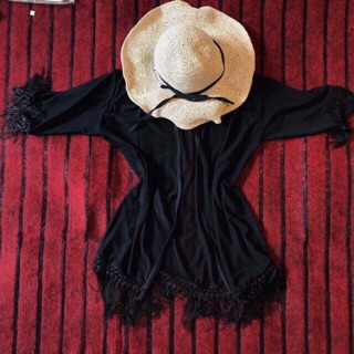 ÁO KHOÁC NGOÀI GIÁ CHỈ 18OK - KIMONO CHOÀNG NGOÀI, PHỤ KIỆN ĐI BIỂN 👙 2 MÀU ĐEN - TRẮNG