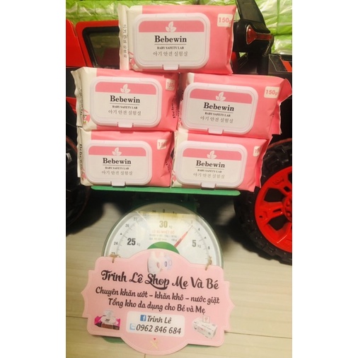 Combo 5hộp khăn ướt cao cấp BEBEWIN không mùi 750gam/1gói