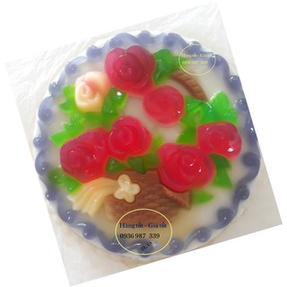 Khuôn rau câu giỏ hoa hồng 25cm