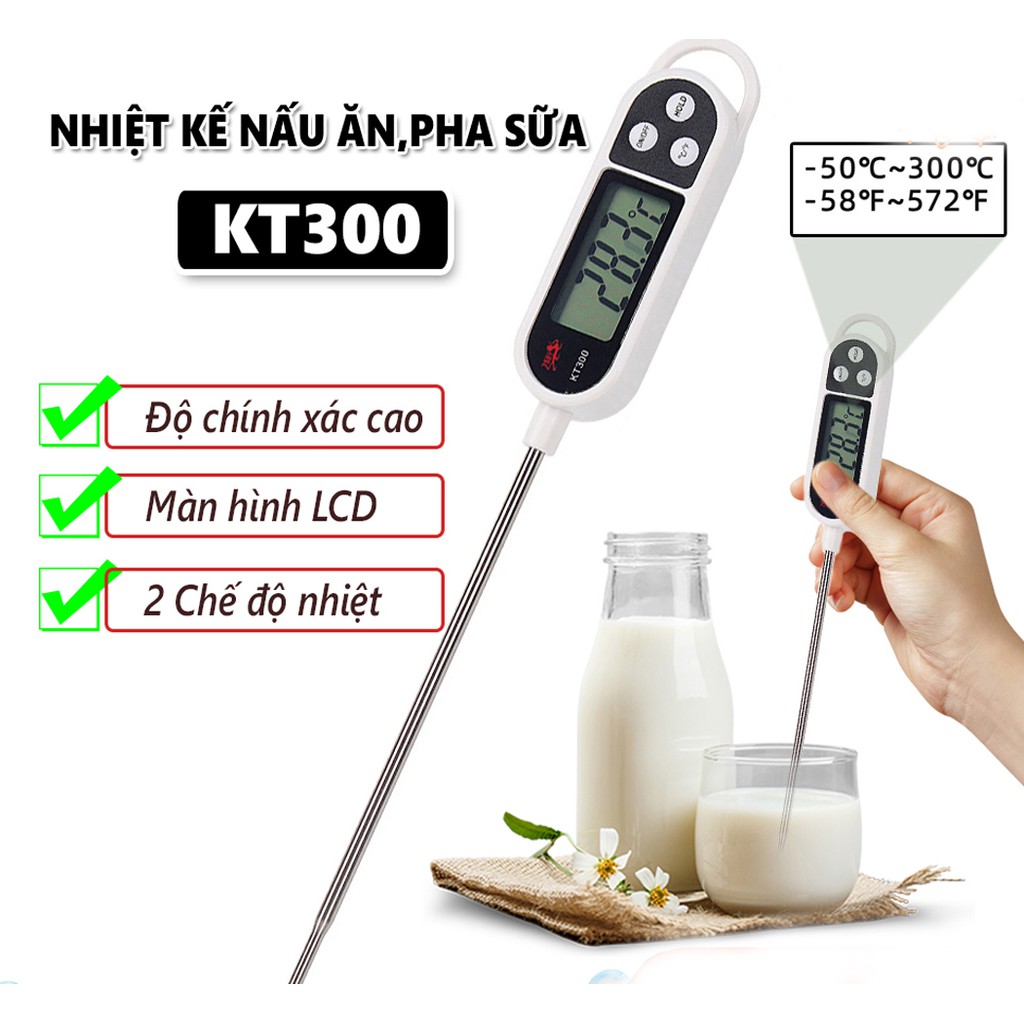 ( Giá rẻ hủy diệt) -  Nhiệt Kế Đo Nước, Nhiệt Kế Phòng Bếp, Cây Đo Nhiệt Độ Cho Bé, Nhiệt Kế Nấu Ăn, Pha Sữa Kt300 (Màu