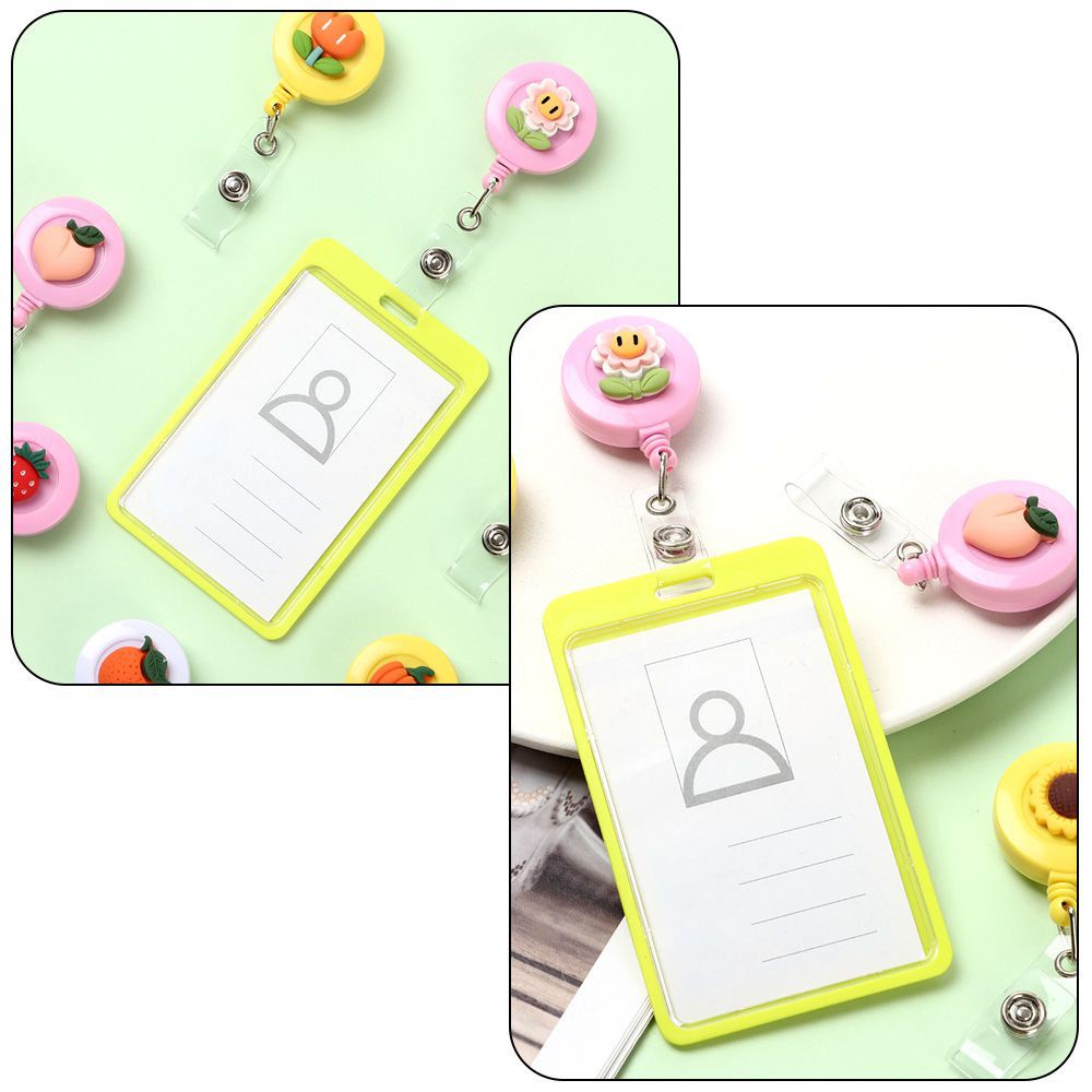 Kẹp cuộn kiểu móc khóa gắn thẻ tên hình trái cây hoa bền chất lượng tiện lợi cho y bác sĩ