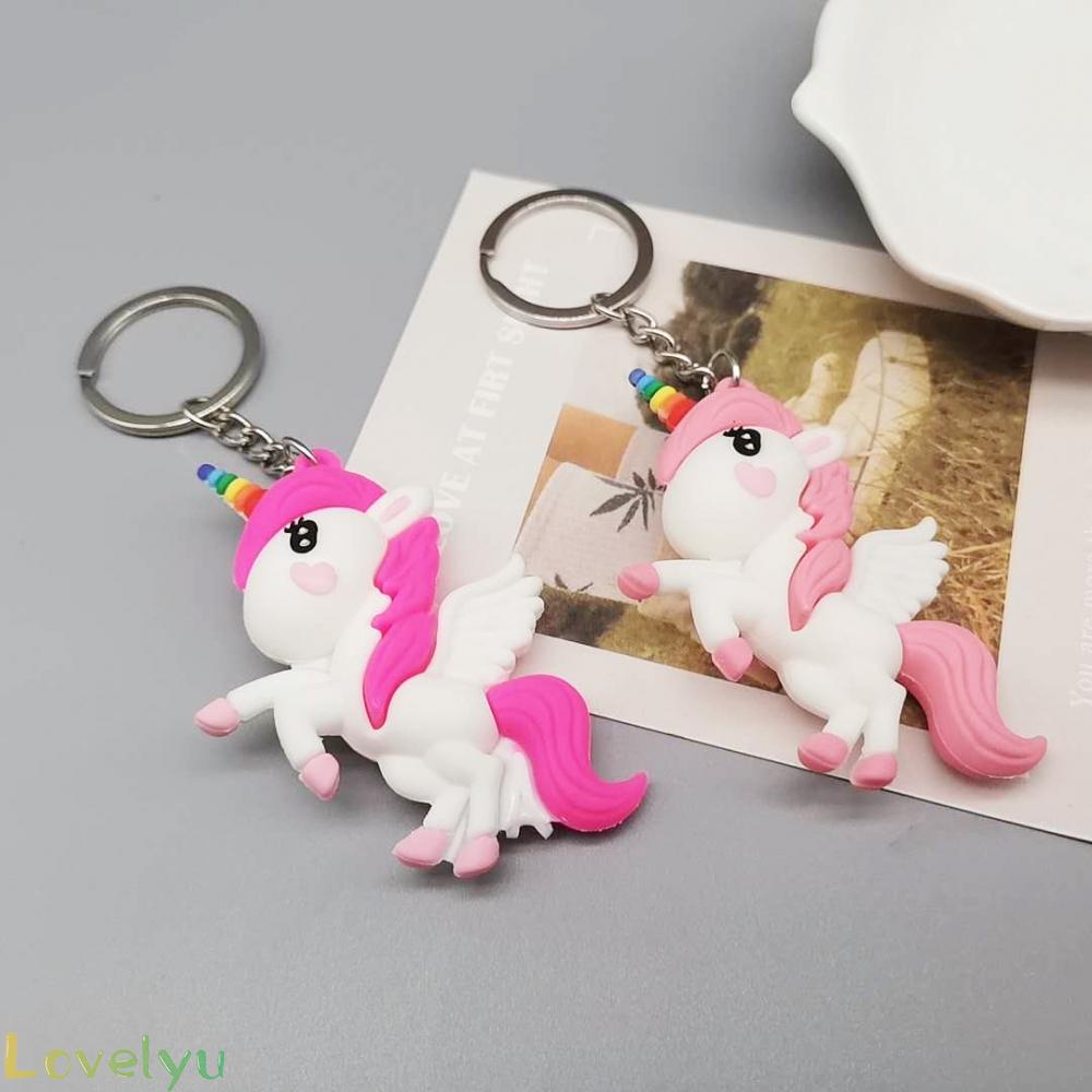 Móc khóa 3D hình Unicorn cầu vồng thích hợp làm quà tặng