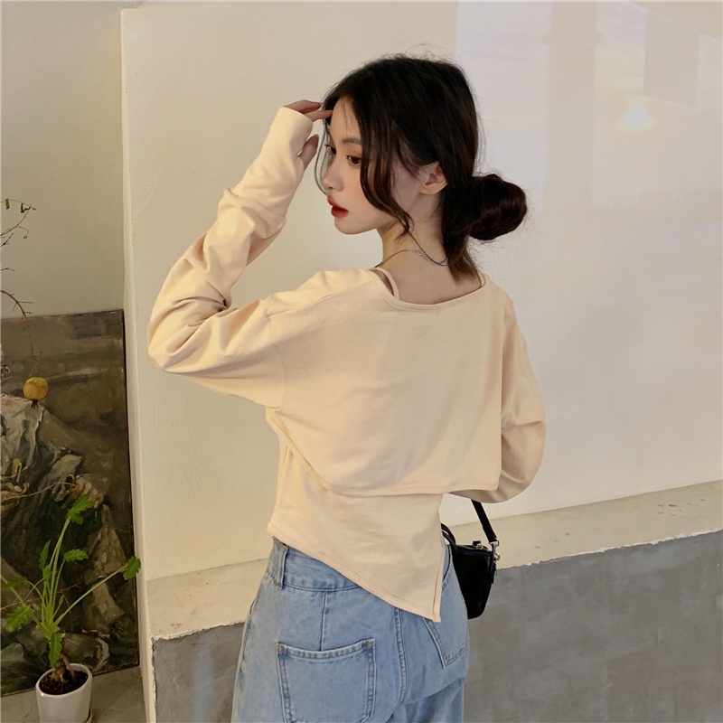 Set áo kiểu hai dây và áo khoác cardigan màu sắc đơn giản thời trang dành cho nữ