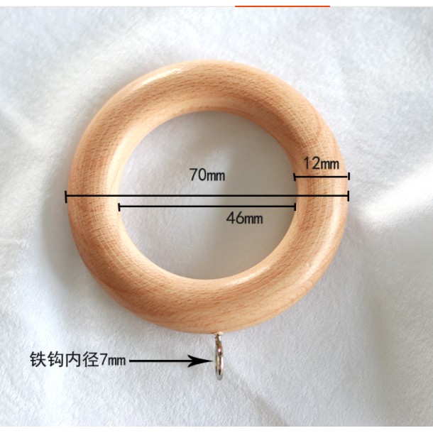 Móc Treo Rèm Cửa Bằng Gỗ Trơn Phong Cách Roman