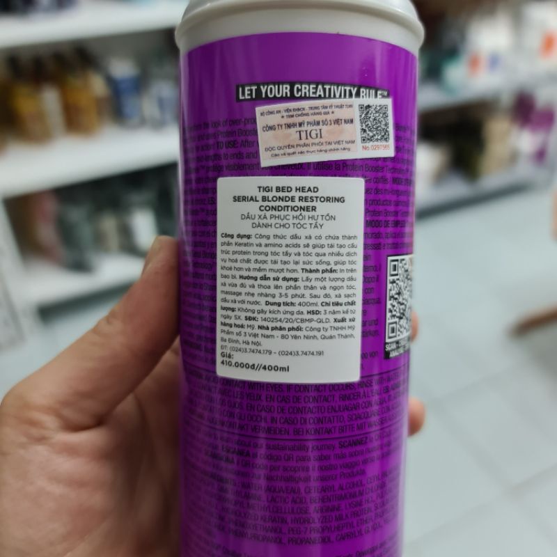 DẦU GỘI XẢ TIGI BEDHEAD SERIAL BLONDE PURPLE DÙNG CHO TÓC TẨY 400ML- 970ML
