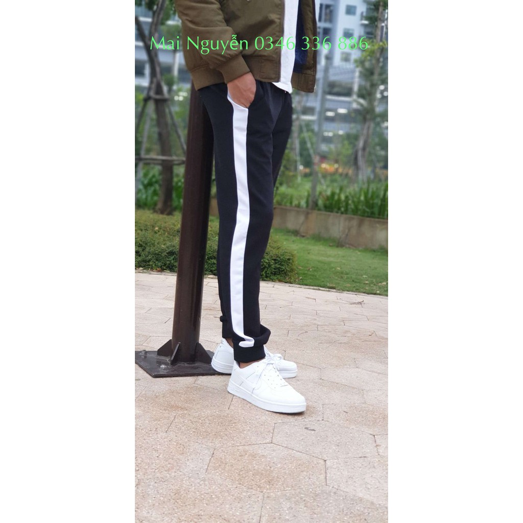 Quần Thể Thao Nam  Sọc Trắng Co Giãn Ống Bó Co dãn tốt, phù hợp với mặc dạo phố, thể dục thể thao | BigBuy360 - bigbuy360.vn