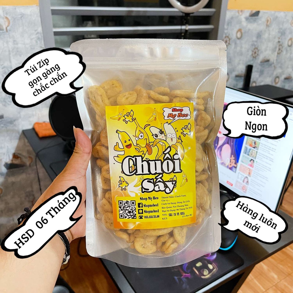 1Kg Chuối Sấy Giòn Nguyên Miếng