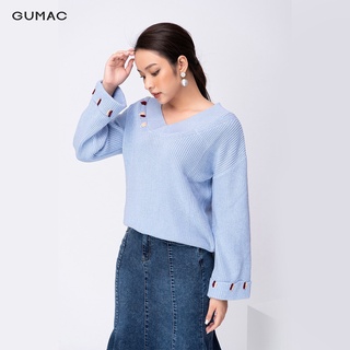 Áo len cổ tim GUMAC AA11232