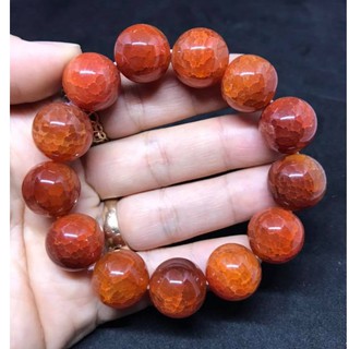 VÒNG TAY ĐÁ PHONG THỦY VÂN RỒNG ĐỎ 16LY