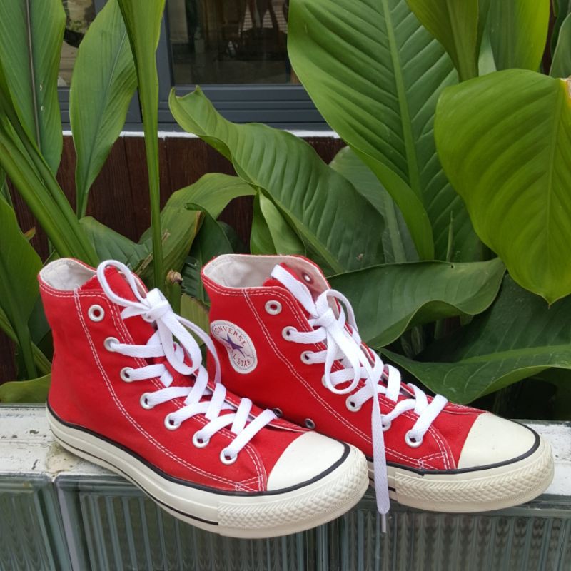 Giày Converse 2hand chính hãng cổ cao màu đỏ _ size 38