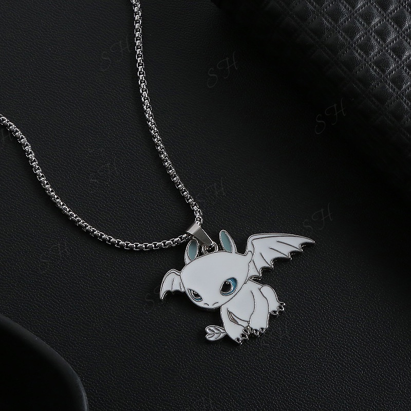 Dây Chuyền Vòng Cổ Cặp Đôi Bí Kíp Luyện Rồng Night Fury Chains How To Train Your Dragon Titan Không Gỉ- Night Fury