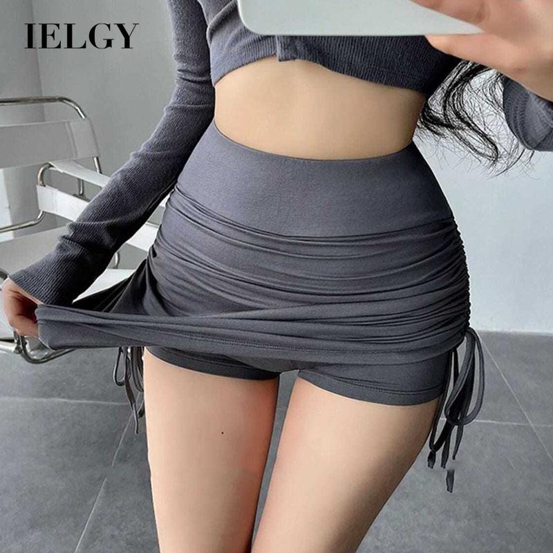 Chân váy Ielgy mỏng lưng cao phối dây rút thời trang cho nữ