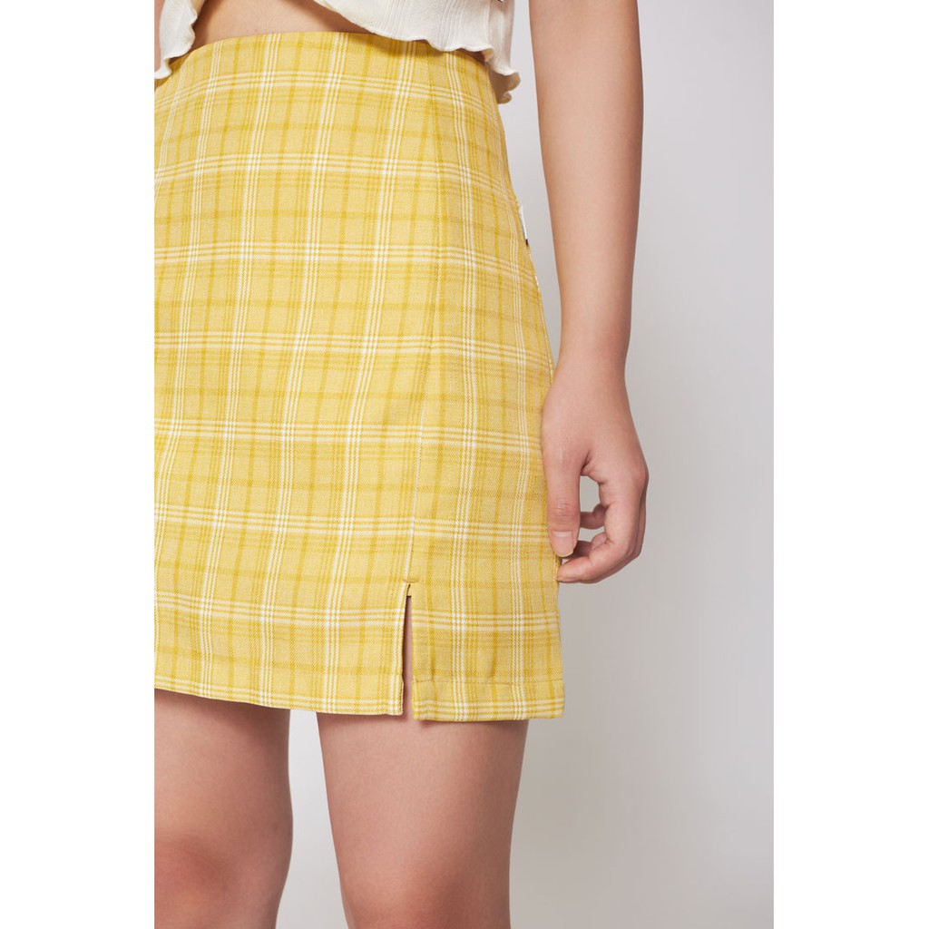 Chân Váy BOO Nữ Dáng Aline Lưng Cao Xẻ Gấu Họa Tiết Kẻ Caro Nhiều Màu