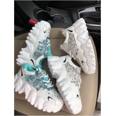 [Mã FAGREEN245 giảm tới 30K đơn 99K] Giày thể thao nữ độn đế kim tuyến mã 100, giày sneaker nữ thoáng khí hot trend 2020 | BigBuy360 - bigbuy360.vn