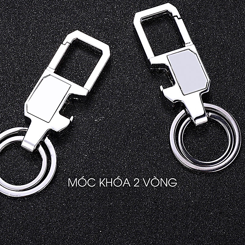 Móc khóa xe vòng thép đen bóng - Hợp kim - Size 2.5x 7 cm - bền đẹp phong cách chắc chắn.