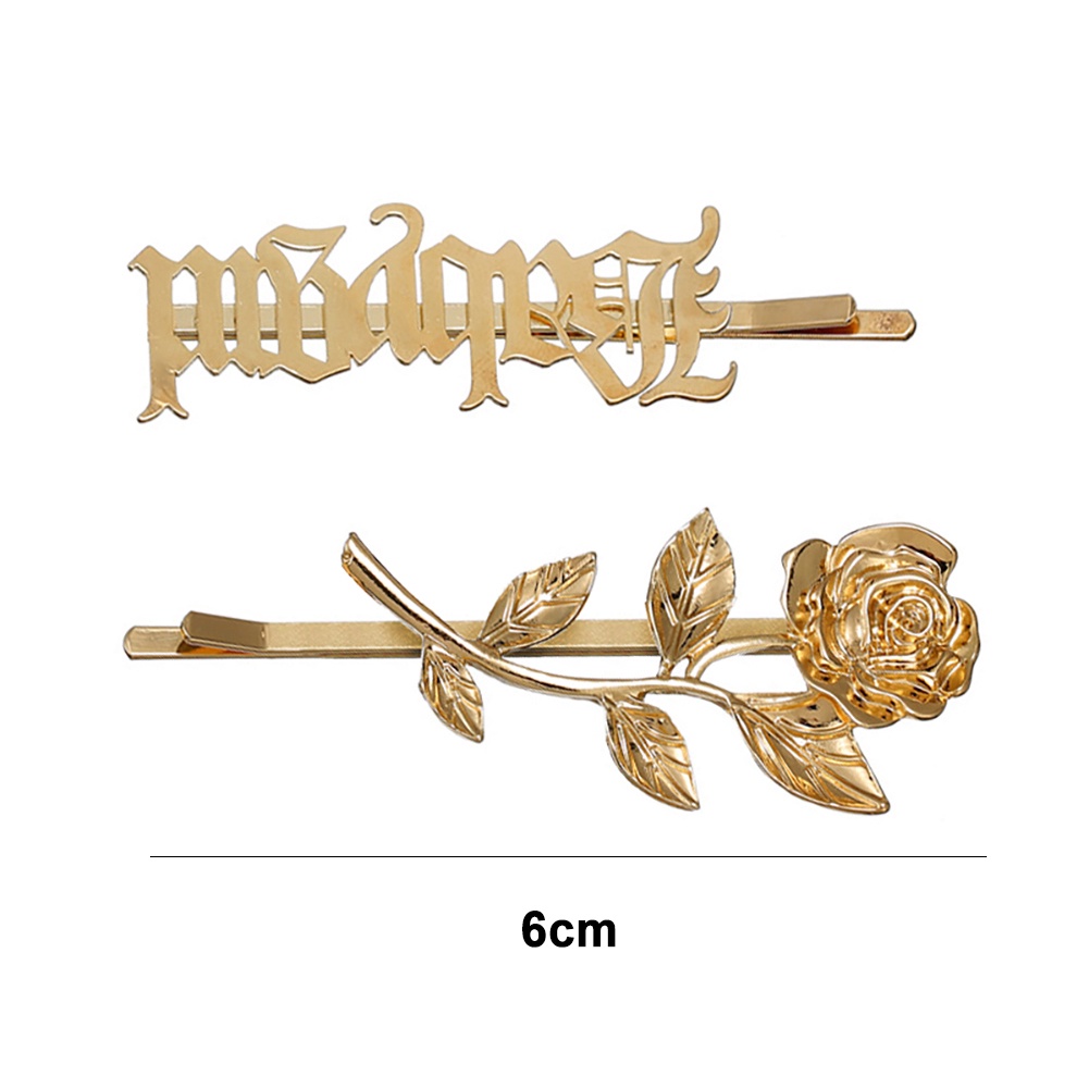 Set 2 Kẹp Tóc Hình Hoa Hồng Thời Trang Cho Nữ