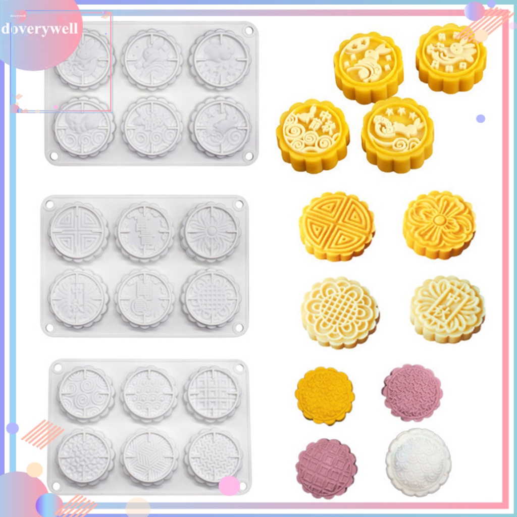 Khuôn Silicone Làm Bánh Trung Thu Hình Tròn Chống Dính Tiện Dụng Cho Nhà Bếp DIY