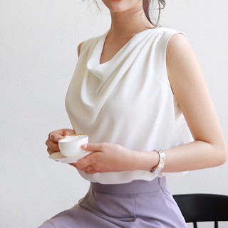 Áo lụa sát lách/ áo kiểu cổ đổ / áo công sở nữ - Thampee
