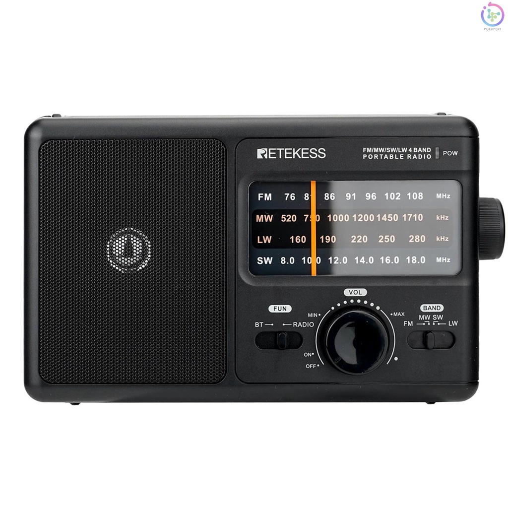 Radio Retekess TR626 AM FM SW LW Sử Dụng Pin AC Màu Đen Đa Năng Cho Người Già