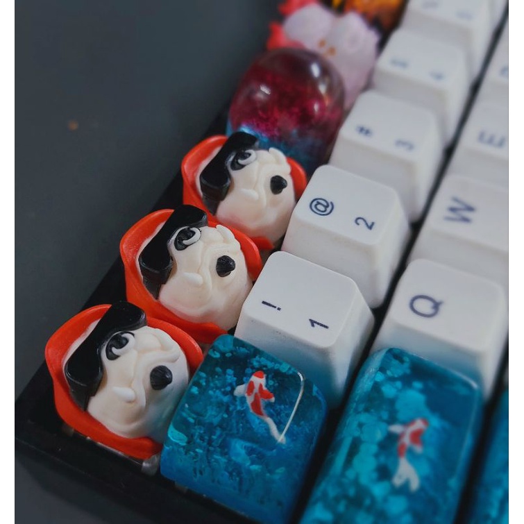 Keycap resin G bull tone cam đen trang trí bàn phím cơ gaming