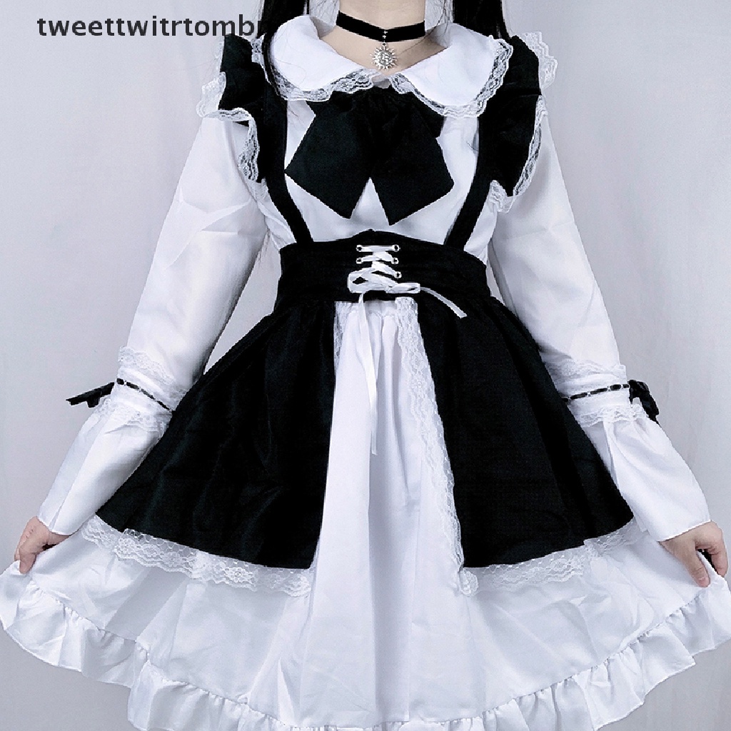 [tweettwitrtombn] Women Maid Outfit Anime Dress Apron Dress Lolita Dress Men Cafe Costume Cosplay . | BigBuy360 - bigbuy360.vn