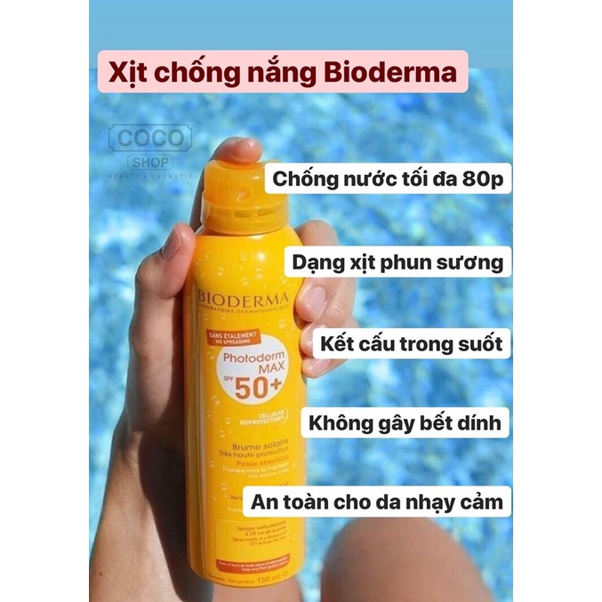 Xịt Chống Nắng Bioderma 150ml SPF 50++ - xuất xứ Pháp