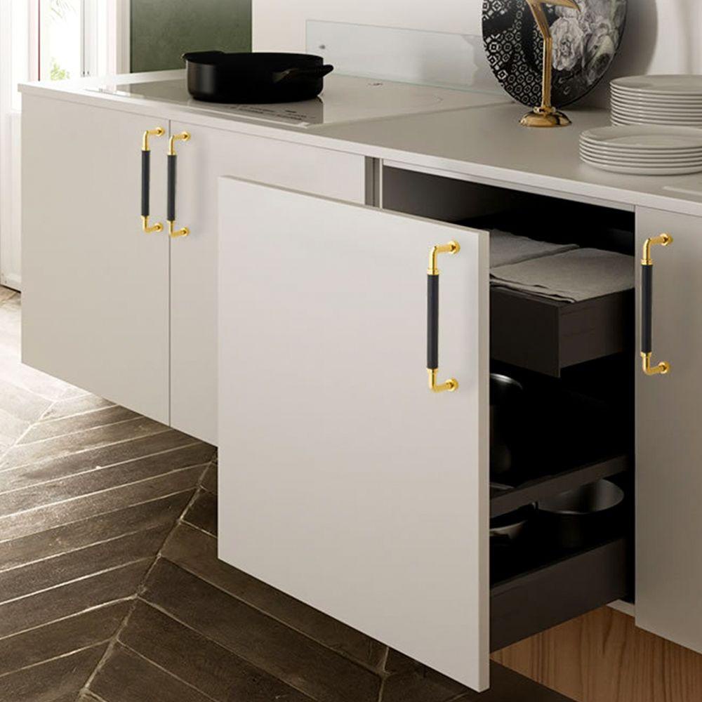 ZAIJIE24 Tay Nắm Cửa Tủ Bằng Da Và Hợp Kim Kẽm Chất Lượng Cao